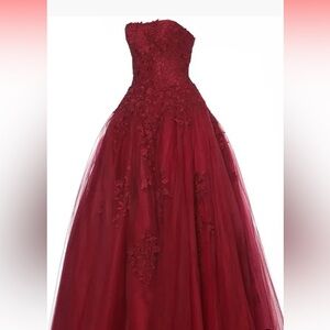 Elegant Red Lace Gown